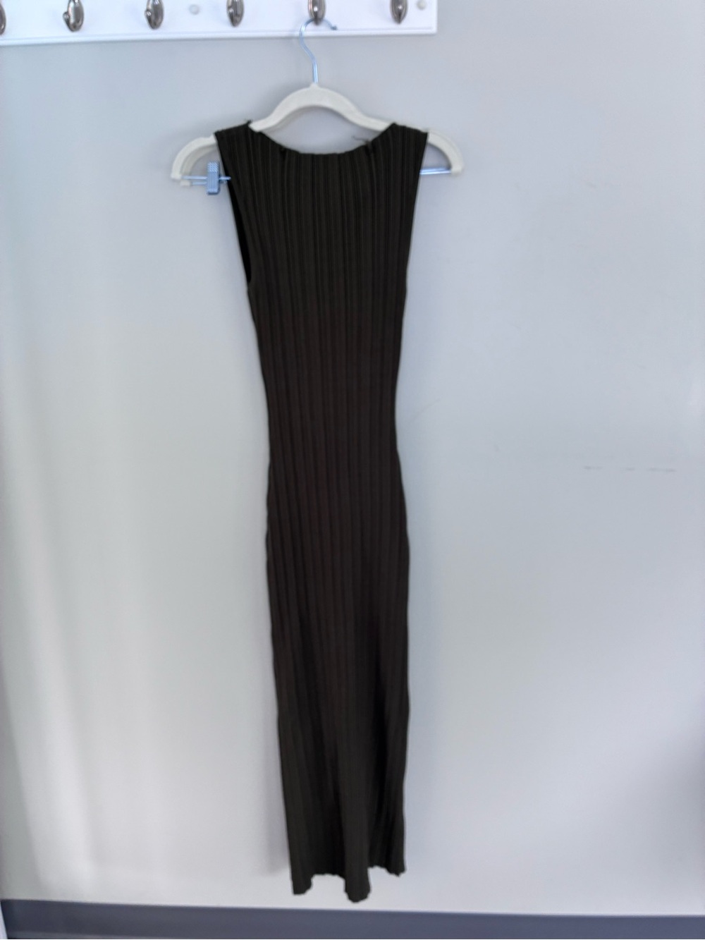 DISSH Sleeveless Ribbed Maxi Dress in Brown